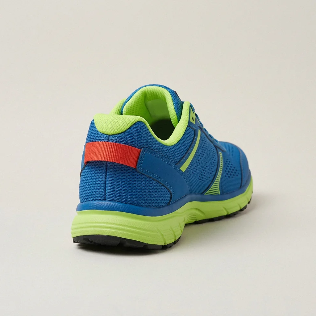 Stride in Blue / Lime, from the heel