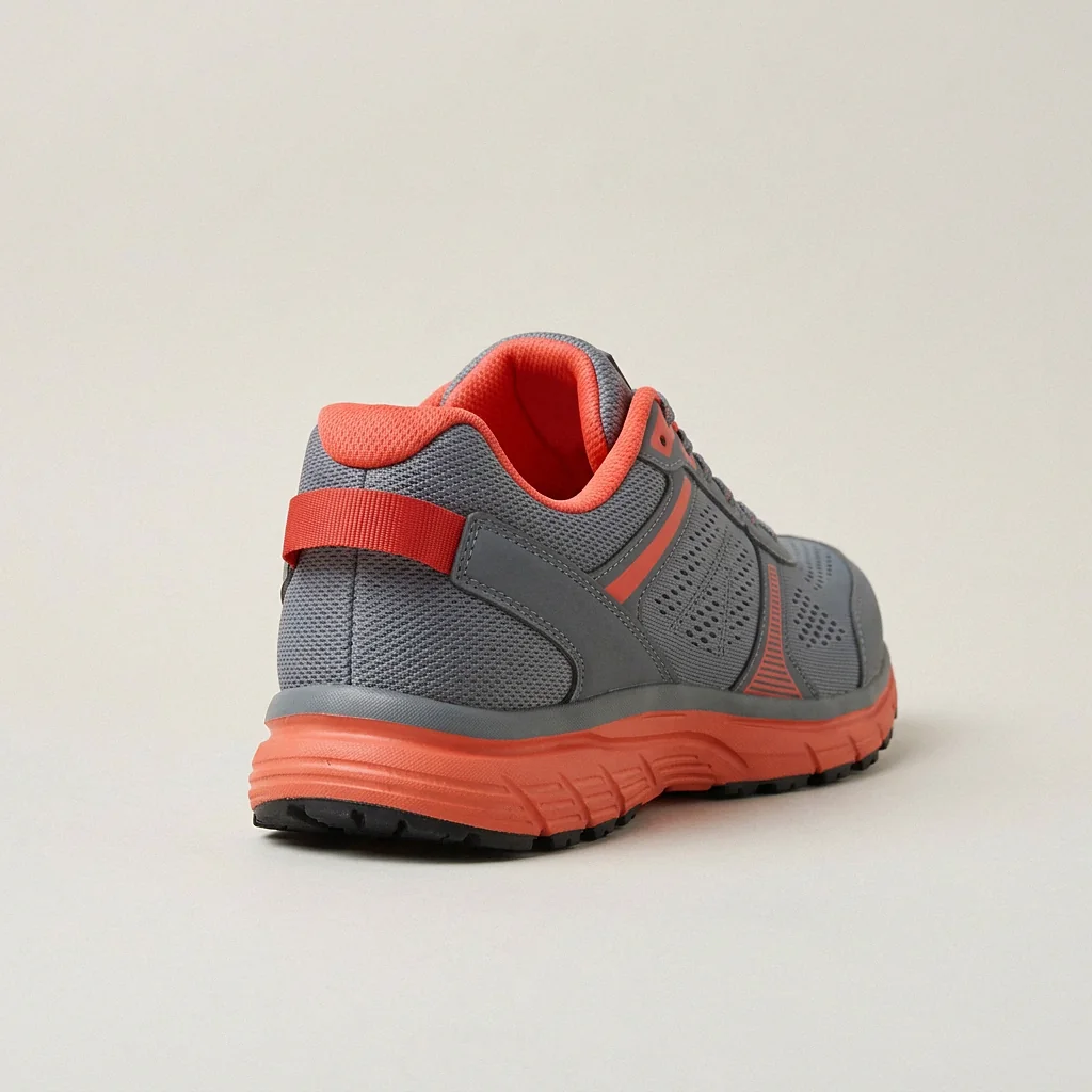 Stride in Grey / Tomato, from the heel