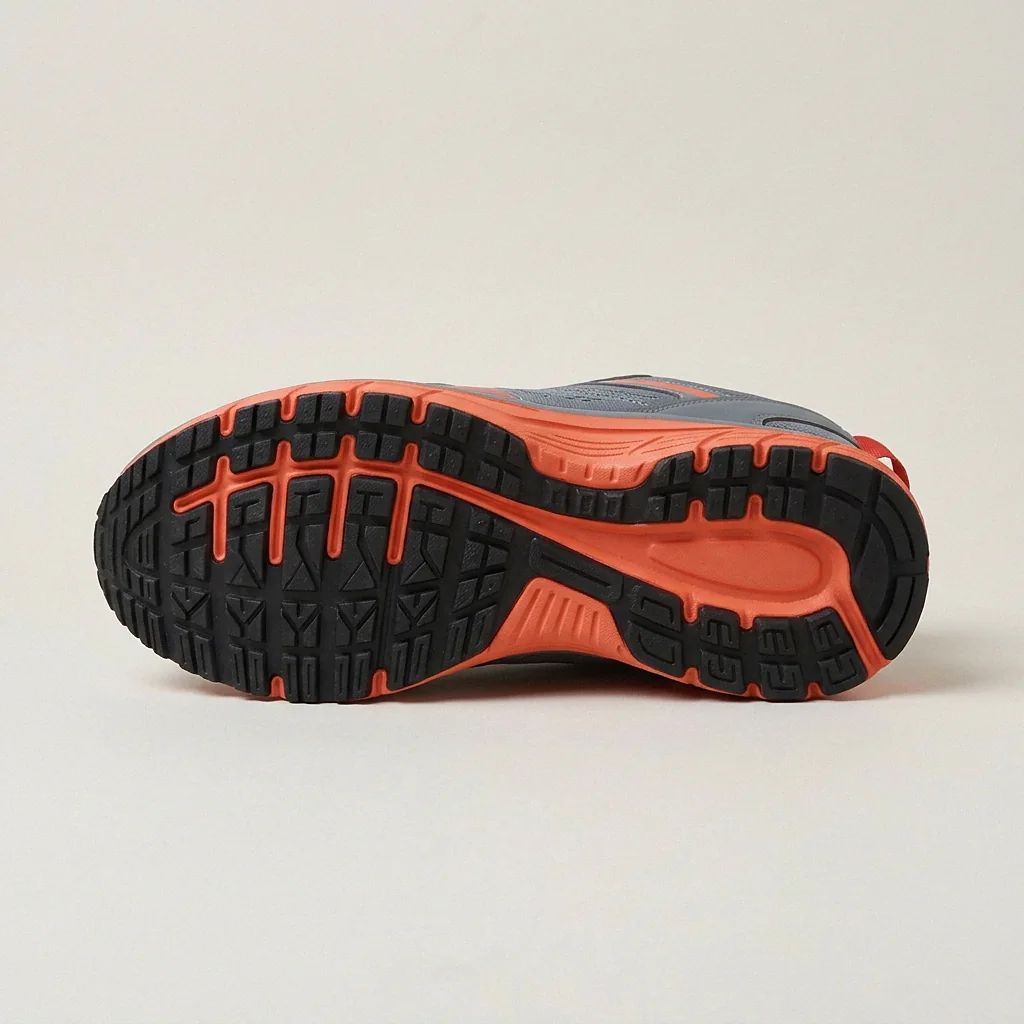 Stride in Grey / Tomato, the outsole