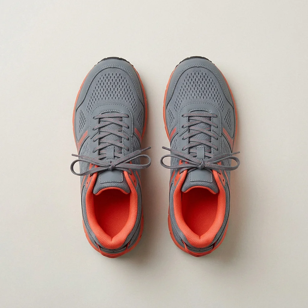 Stride in Grey / Tomato, from above