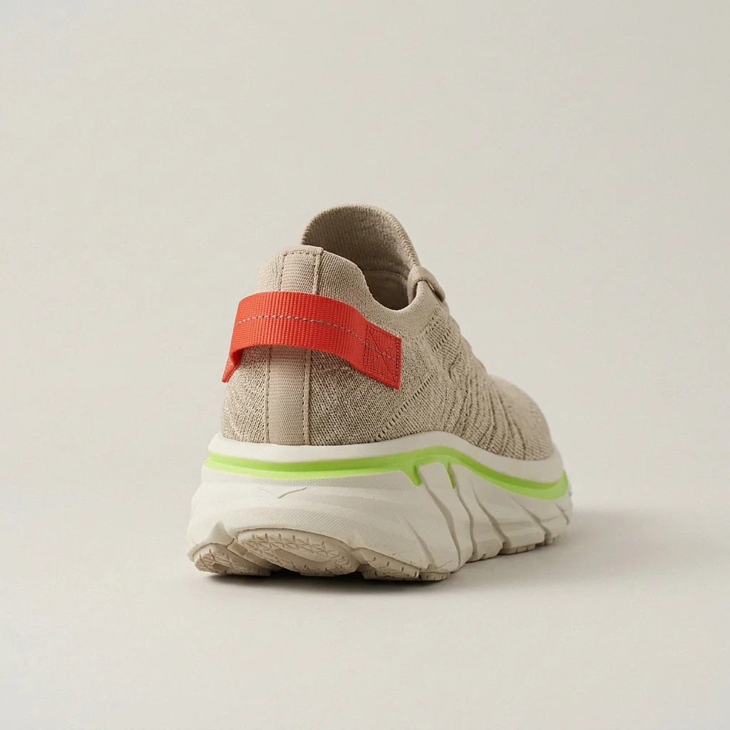 Tempo Knit in Sand / Lime, from the heel