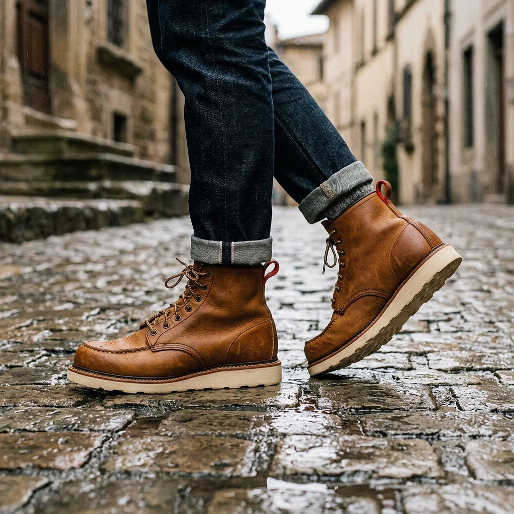 Workshop in Tan, being worn